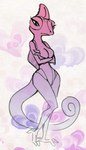 anthro breasts crossed_arms eyelashes featureless_breasts featureless_crotch female non-mammal_breasts nude solo wide_hips melonleaf chameleon lizard reptile scalie veiled_chameleon