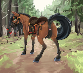 animal_genitalia animal_vulva anus armor bedroom_eyes blep bridle butt clitoral_winking clitoris equine_anus equine_genitalia equine_vulva female female_feral feral forest forest_background genitals halter heart_symbol looking_at_viewer looking_back mount narrowed_eyes nature nature_background plant presenting presenting_anus presenting_hindquarters presenting_vulva puffy_anus raised_tail saddle scar seductive solo straps tail teats tongue tongue_out tree udders vulva queenkoko aether_(queenkoko) equid equine horse mammal quarter_horse hi_res
