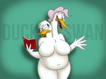 2_heads anthro book breasts conjoined duo featureless_breasts female multi_head stuck_together theyton anatid anseriform anserinae avian bird duck swan