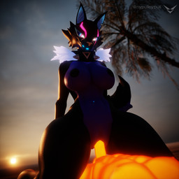 anthro areola beach breasts collar dark_body dark_skin duo facial_markings female glowing glowing_ears glowing_eyes glowing_mouth head_markings highlights_(coloring) looking_at_another looking_pleasured male male/female markings muscular muscular_male neck_tuft palm_tree penetration penile penile_penetration penis_in_vagina plant smile sunset tail tree tuft vaginal vaginal_penetration nypull nyaasapphire_(modeler) x_redeyes_(modeler) epic_games fortnite pack_leader_highwire sunspot_(fortnite) canid canine canis humanoid mammal wolf 3d_(artwork) digital_media_(artwork) hi_res