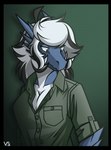 anthro clothed clothing female green_background hair horn multi_horn simple_background solo auveiss mythology airana_stormrider dragon mythological_creature mythological_scalie scalie 2019 digital_media_(artwork) hi_res signature