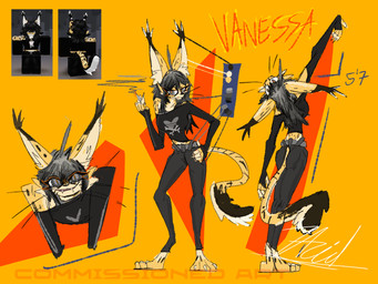 anthro cigarette female smoking smoking_cigarette solo acid_(artist) roblox felid feline mammal serval hi_res model_sheet tagme