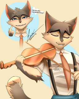 anthro blue_eyes bowed_string_instrument fur grey_body grey_fur male musical_instrument solo string_instrument violin enoxarts lackadaisy rocky_rickaby domestic_cat felid feline felis mammal 4:5 absurd_res clip_studio_paint_(artwork) digital_drawing_(artwork) digital_media_(artwork) hi_res multiple_scenes