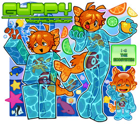 anthro aquarium_body bangs blue_body chibi dialogue emoji feral fin fish_tail food fruit frutiger_aero gesture hair hand_gesture happy head_fin holding_food holding_fruit holding_object lemon lime looking_at_viewer male mastectomy_scar non-mammal_mastectomy_scar one_eye_closed open_mouth open_smile orange_(fruit) orange_body orange_hair orange_skin plant scar sea short_hair smile solo speech_bubble standing tail tail_fin text tongue tongue_out translucent translucent_body v_sign visibly_trans water wink fishiistixx regretevator roblox the_axolotl_sun fan_character clownfish cyprinid cypriniform elemental_creature elemental_humanoid fish goldfish humanoid marine pomacentrid yellow_tang hi_res model_sheet trans_(lore) trans_man_(lore)
