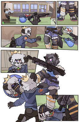 claws clothing duo erection erection_under_clothing feet female foot_fetish foot_on_face male male/female pawpads toe_claws arch3y epic_games fortnite wolfie_(fortnite) bear canid canine canis giant_panda mammal wolf absurd_res comic hi_res