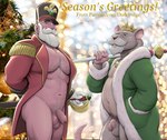 anthro balls beard belly christmas_tree crown duo facial_hair flaccid genitals headgear holidays humanoid_hands male male/male mature_male mustache penis plant real slightly_chubby text tree dudebulge christmas the_nutcracker mouse_king human mammal mouse murid murine rodent 2024 absurd_res english_text hi_res