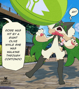 ambiguous_gender anthro choice_band claws fangs featureless_crotch flat_chested fur green_body green_fur green_hair hair narrowed_eyes offscreen_character open_mouth pawpads paws pink_eyes screencap screencap_background solo speech_bubble tail teeth text tongue razgrizdl nintendo pokemon rose_(razgrizdl) felid feline generation_9_pokemon mammal meowscarada pokemon_(species) 2025 english_text hi_res signature female_(lore)