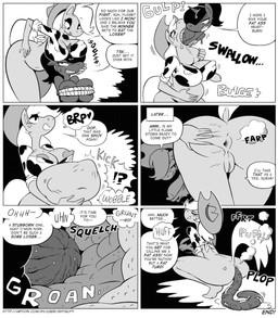 after_vore angry angry_prey anthro anus anus_close-up bdsm big_breasts big_nipples bloated bodily_fluids bondage boob_hat bottomless bottomless_anthro bound breasts bristol_type_4 bulging_stomach burping butt clothed clothing colon crouching dialogue digestion disposal duo enjoying_the_go fart fatal_vore feces feces_in_ass feces_on_ground female female/female female_pooping female_pred female_prey genitals grabbing_face hand_on_belly hand_on_butt hat headgear headwear horn humanoid_hands looking_pleasured navel nipples object_in_feces oral_vore partially_clothed pooping pooping_on_floor raised_tail restraints rope rope_bondage saliva sigh sighing sound_effects southern_accent speech_bubble spread_butt spreading squatting_pose swallowing tail teasing text thick_thighs unicorn_horn unwilling_prey vore vulva wide_hips willing_pred shyguy9 hasbro my_little_pony mythology fan_character earth_pony equid equine horse mammal mythological_creature mythological_equine pony unicorn 2015 comic english_text hi_res monochrome