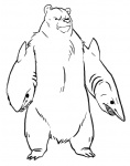 3_toes ambiguous_gender angry biped feet feral fin front_view fur head_hands multifur round_ears sharp_teeth simple_background solo standing teeth toes what what_has_science_done where_is_your_god_now white_background why unknown_artist bear fish hybrid mammal marine shark ursine digital_drawing_(artwork) digital_media_(artwork) full-length_portrait line_art monochrome portrait