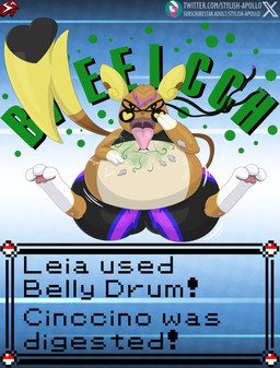 accessory after_vore ambiguous_gender ambiguous_prey anthro barefoot belly belly_slap big_belly big_tail brown_nose burp_cloud burping clothing cosplay_pikachu_(costume) countershade_feet countershade_torso countershading digestion feet female fur headband highlights_(coloring) leggings legwear lucha_libre_mask luchador mask motion_lines navel open_mouth orange_body orange_fur overweight overweight_anthro overweight_female pawpads pink_pawpads pokeball pokemon_battle shirt sitting slap solo sports_mask sportswear subscribestar_logo tail tan_body tan_fur tank_top text thick_thighs tight_clothing tongue tongue_out topwear twitter_handle twitter_logo vore white_body white_fur wide_hips wrestler wrestling_mask yellow_body yellow_fur stylish_apollo nintendo pokemon subscribestar twitter pikachu_libre generation_1_pokemon pokemon_(species) raichu cel_shading english_text hi_res shaded url