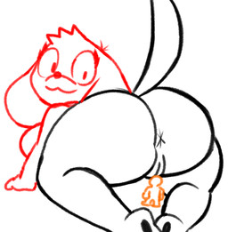 anthro anus bent_over big_butt breasts butt butt_focus crossgender duo extreme_size_difference female genitals long_ears looking_at_another looking_back looking_back_at_another macro mtf_crossgender raised_tail size_difference smile standing tail thick_thighs vulva lewdewott clifford_the_big_red_dog scholastic clifford_(clifford_the_big_red_dog) canid canine canis domestic_dog human mammal 2023 digital_drawing_(artwork) digital_media_(artwork) hi_res sketch