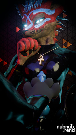 animal_genitalia animal_penis ankh anthro armwear balls black_latex blue_body blue_eyes blue_fur blue_penis brown_body brown_fur canine_genitalia canine_penis clothed clothing cuffs_(clothing) duo egyptian erection feet foot_fetish foot_focus foot_play footjob fur genitals glistening glistening_body hair latex latex_armwear latex_clothing latex_legwear latex_skinsuit legwear male male/male multicolored_body multicolored_fur multicolored_hair muscular muscular_male pawpads paws penile penis pov_footjob red_body red_fur reflection sex sheath skinsuit tight_clothing toes nubnub_rend isaacjexo meiru_deuzear deuzear jex rexouium 3d_(artwork) 4k 9:16 absurd_res digital_media_(artwork) hi_res