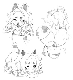 all_fours animal_print animal_print_bikini anthro armwear bikini biped blush butt clothing cow_print cow_print_bikini dildo_in_mouth duo elbow_gloves fake_tail female fingers gesture gloves hand_gesture handwear legwear oral oral_penetration pattern_bikini pattern_clothing pattern_swimwear penetration raised_leg sex_toy sex_toy_in_mouth sex_toy_insertion standing swimwear thigh_highs tongue two-piece_swimsuit v_sign jingzhou14848 canid canine fox mammal hi_res monochrome