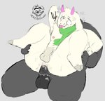 anal anal_penetration anthro big_butt big_dom_small_sub bodily_fluids butt cum cum_drip cum_inside cum_on_penis darkened_genitalia dominant dripping duo eyewear eyewear_only femboy genital_fluids genital_size_difference genitals glasses glasses_only hooved_toes hooves horn leaking leaking_anus legs_up male male/male mostly_nude nails nipples nude onomatopoeia penetration penis scarf scarf_only size_difference sound_effects submissive submissive_male sweat text wearing_glasses adrian_dough deltarune undertale_(series) ralsei bovid caprine mammal