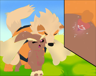 ahegao animal_genitalia animal_penis anthro balls bestiality big_breasts big_ears bite black_border bodily_fluids border breasts brown_body canine_genitalia canine_penis cum cum_in_vagina cum_inside cum_splatter drooling duo ejaculation erection female female_penetrated feral feral_on_feral feral_penetrated feral_penetrating feral_penetrating_feral fur genital_fluids genitals grass heart_eyes heart_symbol humanoid_genitalia humanoid_genitalia_on_feral humanoid_vulva humanoid_vulva_on_feral interspecies knot knotted_penis knotting looking_pleasured low-angle_view male male/female male_penetrating male_penetrating_female mating_bite moan orange_body orange_fur outside penetration penile penile_penetration penis plant saliva sex sweat sweatdrop vaginal vaginal_penetration vulva abyss_arts nintendo pokemon arcanine canid canine generation_1_pokemon generation_4_pokemon lagomorph leporid lopunny mammal pokemon_(species) rabbit hi_res