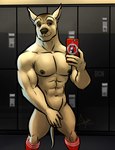 abs anthro areola biceps black_areola black_nipples black_nose brown_areola brown_nipples camera_phone cellphone clothing covering covering_crotch covering_self electronics footwear footwear_only fur grey_areola grey_nipples hairless holding_object holding_phone legwear locker locker_room male mascot mirror_selfie mostly_nude muscular muscular_anthro muscular_arms muscular_male muscular_thighs nipples pecs phone pose red_clothing red_footwear red_legwear red_socks selfie shaved_head smile soccer soccer_player socks socks_only solo sport tan_body tan_fur bgn club_tijuana xolo_mayor canid canine canis domestic_dog hairless_dog mammal primitive_dog xoloitzcuintli 2017 digital_media_(artwork) shaded