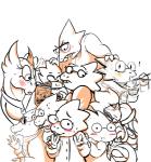 2016 alphys amycticus anthro anzu0 armor artist_collaboration blush catsinthegarden chopsticks eyewear female frittercrittern glasses group lizard mystic_pyro_freak noodle_number rachel_(undynetrash) reptile ruby-orca-616 scalie seirasenchii svetlana undertale undertale_(series)