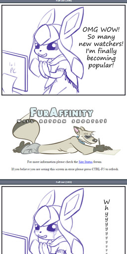 bodily_fluids clothing feral male poncho sad simple_background tears text website white_background air6ornepig furaffinity nintendo pokemon fan_character eeveelution generation_4_pokemon glaceon pokemon_(species) comic english_text hi_res