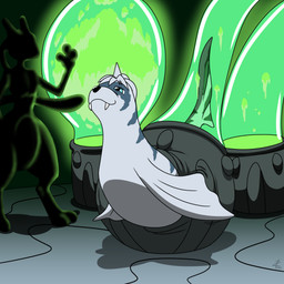 birth clone detailed_background emerging feral fin floor glowing horn laboratory laboratory_equipment laboratory_glassware latex liquid liquid_latex male markings mewtwo_clone_machine partially_submerged pod scientific_instrument shadowy_figure slime smile stasis_chamber sticky striped_markings stripes transformation transformation_by_substance tube whitephoenix52 nintendo pokemon pokemon_the_first_movie dewgong generation_1_pokemon legendary_pokemon mewtwo pokemon_(species) 1:1 absurd_res hi_res