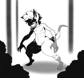 anthro big_butt butt claws creepy creepy_face creepy_smile curly_hair femboy forest fur grass grin grinning_at_viewer hair hip_dips horror_(theme) looking_at_viewer male messy_hair nude outside plant pose red_eyes shrub simple_background skinny slim smile smiling_at_viewer solo tail teeth textured_background thick_thighs thighs_spread thin_tail tree wide_eyed wide_hipped_anthro wide_hipped_male zionpride zion_z._(zionpride) domestic_cat felid feline felis mammal siamese_cat absurd_res hi_res