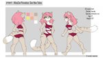 4_toes 5_fingers anthro breasts eyebrows eyelashes feet female fingers hair pink_hair solo text toes longdanger domestic_cat felid feline felis mammal 16:9 2020 digital_media_(artwork) english_text model_sheet widescreen