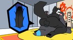 anal anal_penetration anthro anthro_on_anthro anthro_penetrated anthro_penetrating anthro_penetrating_anthro anus backsack balls balls_deep black_body black_fur black_pawpads blue_anus butt canon_x_oc drawing duo feet from_front_position fur genitals humanoid_genitalia humanoid_penis internal internal_anal male male/male male_penetrated male_penetrating male_penetrating_male mask mating_press nude_anthro nude_male pawpads paws penetration penis pokemorph sex skull_mask soles tail toes alliartist changed_(video_game) nintendo pokemon alex_(epic_alex_furry) puro_(changed) canid canine eeveelution generation_2_pokemon goo_creature mammal pokemon_(species) shiny_pokemon umbreon 2024 animated loop short_playtime widescreen