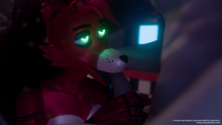 anthro blurred_background breasts crossgender duo faceless_character faceless_human faceless_male fellatio female female_anthro genitals glistening glistening_body glowing glowing_eyes green_eyes hair hand_on_penis holding_penis human_on_anthro inside interspecies licking looking_up_at_partner machine male male/female male_human mtf_crossgender oral penile penis penis_in_mouth penis_lick red_body sex short_hair tongue project_mechanic disembowell_(modeler) psychojohn2_(modeler) five_nights_at_freddy's scottgames foxy_(fnaf) animatronic canid canine fox human mammal robot robot_anthro 16:9 3d_(artwork) blender_(artwork) blender_cycles_(artwork) digital_media_(artwork) hi_res widescreen