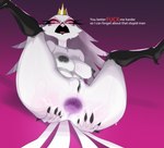 anthro anus beak big_anus big_breasts black_nipples bodily_fluids breasts butt crown erect_nipples feather_hair feathers female genitals glistening glistening_breasts glistening_butt headgear looking_at_viewer mature_anthro mature_female nipples nude nude_anthro nude_female pink_eyes plump_labia presenting presenting_anus presenting_hindquarters pseudo_hair purple_anus pussy solo spread_anus spread_butt spreading sweat sweaty_breasts sweaty_butt tail tail_feathers tiara white_body white_feathers mdthetest helluva_boss stella_(helluva_boss) avian bird owl owl_demon 2025 hi_res