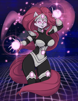 4_fingers anthro black_nose bodysuit breasts clothed clothing female fingers fur glowing glowing_eyes hair humanoid_hands pink_hair skinsuit smile solo synthwave tight_clothing white_body white_fur yawg bucky_o'hare_(series) jenny_(bucky_o'hare) domestic_cat felid feline felis mammal 2023 hi_res signature