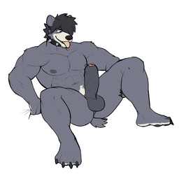 abs anthro anus areola aroused balls big_penis claws collar erection feet fingers foreskin fur genitals glans grabbing_sheets grey_body grey_fur grey_hair hair hair_over_eye humanoid_hands leaning leaning_backward looking_at_genitalia looking_at_penis male muscular muscular_anthro muscular_arms muscular_male nipples nude_anthro nude_male open_mouth open_smile pawpads pecs penis perineum pose short_hair short_tail simple_background sitting smile solo spiked_collar spikes spread_legs spreading tail toe_claws toes tongue tongue_out white_background white_body white_fur jrjresq marsh_(jrjresq) bear mammal full-length_portrait hi_res portrait