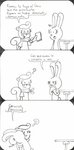 dialogue duo female humor semi-anthro simple_background text el_senor_erizo fanny_(el_senor_erizo) nutty_(el_senor_erizo) lagomorph leporid mammal rabbit rodent sciurid tree_squirrel absurd_res comic hi_res monochrome spanish_text translated