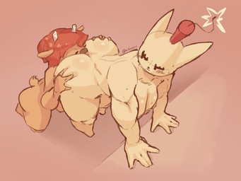 anthro bent_over big_breasts biped breasts butt butt_grab cunnilingus duo female female/female hair hand_on_butt horn nude nude_female oral red_hair sex vaginal nikozoi parappa_the_rapper sony_corporation sony_interactive_entertainment um_jammer_lammy lammy_lamb ma-san bovid caprine mammal mouse murid murine rodent sheep 4:3 absurd_res hi_res