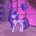 bangs book cutie_mark female feral folded_wings glowing glowing_horn hair half-closed_eyes hooves horn magic mane multicolored_hair multicolored_mane multicolored_tail narrowed_eyes purple_body purple_eyes purple_hair purple_mane purple_tail raised_hoof solo tail telekinesis tired wings briakitten friendship_is_magic hasbro my_little_pony mythology twilight_sparkle_(mlp) equid equine mammal mythological_creature mythological_equine winged_unicorn 1:1 2d_animation animated digital_media_(artwork) no_sound pixel_(artwork) short_playtime webm