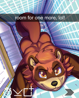 anthro black_nose brown_body brown_eyes brown_fur brown_hair butt camera_view fur grin hair inner_ear_fluff looking_at_viewer looking_up male nude selfie short_hair shower slightly_chubby smile smirk solo suggestive text tuft water wet rinzy snapchat canid canine mammal raccoon_dog tanuki 4:5 absurd_res hi_res