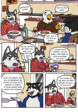 alcohol anthro beverage biped breasts cleavage clothed clothing container cup detailed_background dialogue drinking_glass female female_anthro food glass glass_container glass_cup group humor lasagna male male_anthro pasta profanity slice_of_life text trio wine wine_glass sagilmito canid canine canis domestic_dog fox husky mammal nordic_sled_dog spitz absurd_res comic digital_media_(artwork) english_text hi_res father_(lore) father_and_child_(lore) father_and_son_(lore) parent_(lore) parent_and_child_(lore) parent_and_son_(lore) son_(lore)