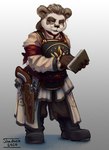 anthro book eyewear female glasses gun ranged_weapon simple_background solo weapon shadoca blizzard_entertainment warcraft bear mammal pandaren 2020 hi_res