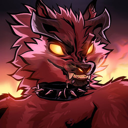 anthro bodily_fluids collar drooling facial_piercing fur glowing glowing_eyes glowing_nose gradient_background hair horn lip_piercing looking_at_viewer male nipples no_irises piercing red_body red_fur saliva simple_background smile smoke smoke_from_nose solo spiked_collar spikes teeth maxspite mythology max_(maxspite) canid canid_demon canine demon hellhound mammal mythological_canine mythological_creature 1:1 bust_portrait hi_res portrait