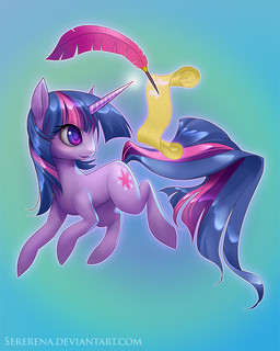 abstract_background female feral fur hair horn loose_feather multicolored_hair purple_body purple_fur purple_hair quadruped quill scroll simple_background solo tail text two_tone_hair sererena friendship_is_magic hasbro my_little_pony mythology twilight_sparkle_(mlp) equid equine mammal mythological_creature mythological_equine unicorn url