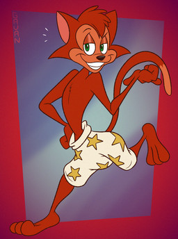 3_toes 4_fingers anthro barefoot bedroom_eyes bent_leg biped black_nose boxers_(clothing) boxers_only cheek_tuft chest_tuft clenched_teeth clothed clothing curling_tail dipstick_tail facial_tuft feet fingers fist_on_hip fur glance green_eyes grin grinning_at_viewer half-closed_eyes hand_on_hip hand_on_own_hip head_tuft humanoid_heel lines_drawn looking_at_viewer male markings multicolored_body multicolored_fur narrowed_eyes open_mouth open_smile orange_body orange_fur paws plantigrade pose raised_tail seductive smile smiling_at_viewer solo star_symbol tail tail_markings tan_body tan_fur tan_tail_tip teeth tiptoes toes toony topless topless_anthro topless_male tuft two_tone_body two_tone_fur underwear underwear_only white_sclera gavanzude cats_don't_dance warner_brothers danny_(cats_don't_dance) danny_cat domestic_cat felid feline felis mammal 2024 alternate_version_at_paywall colored digital_drawing_(artwork) digital_media_(artwork) flat_colors hi_res pinup signature