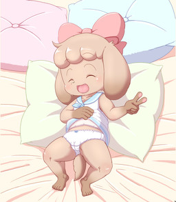accessory anthro bed biped black_nose bow_panties bow_ribbon bow_underwear camel_toe clothed clothing clothing_lift crotch_seam dress dress_lift eyebrows eyes_closed female floppy_ears frilly frilly_clothing frilly_panties frilly_underwear furniture gesture hair hair_accessory hair_bow hair_ribbon hand_gesture kemono lop_ears lying lying_on_bed on_back on_bed open_mouth open_smile panties pillow presenting_panties presenting_underwear ribbons short_hair smile solo tan_body teeth underwear v_sign white_clothing white_panties white_underwear young young_anthro young_female midmud canid canine canis domestic_dog mammal 2025 absurd_res hi_res