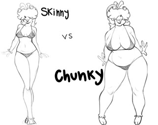 anthro belly belly_overhang big_breasts bikini bikini_bottom bikini_top breasts cleavage clothed clothing curvy_figure duo female hair hair_over_eye love_handles navel overweight overweight_anthro overweight_female rodent_ears skinny skinny_anthro skinny_female slightly_chubby slim_anthro slim_female small_waist swimwear thick_thighs two-piece_swimsuit wide_hips hennessy-the-rat mammal murid murine rat rodent hi_res monochrome sketch sketch_page