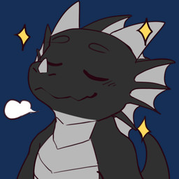 anthro black_body claws dorsal_fin dorsal_frill ear_fins fin frill_(anatomy) grey_body horn male multicolored_body proud smile spines sticker wings kuttoyaki mythology negadrake dragon mythological_creature mythological_scalie scalie 1:1 2024 alpha_channel