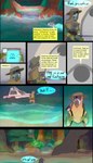 absurd_res comic dragonscape english_text forest hi_res human landing male mammal oli_(thepatchedragon) plant protective_gear seaside solo text thepatchedragon tree