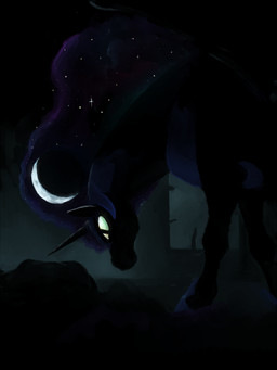 dark female feral horn moon pupils slit_pupils solo star walking wings geten sponsz friendship_is_magic hasbro my_little_pony mythology nightmare_moon_(mlp) equid equine mammal mythological_creature mythological_equine winged_unicorn 2013 3:4 bust_portrait dark_theme digital_media_(artwork) hi_res portrait