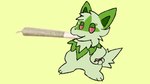 3_toes ambiguous_gender anthro anthrofied drugs feet fur hair looking_at_viewer marijuana pokemorph simple_background smile smoking smoking_marijuana solo standing stoned substance_intoxication toes h3llvixn mario_smoking_weed nintendo pokemon ralsei_smoking_blunt generation_9_pokemon pokemon_(species) sprigatito meme