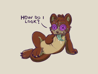 ambiguous_gender bodily_fluids button_(fastener) button_eyes cum cum_on_face dialogue genital_fluids male plushie pointing_at_mouth solo teddy_bear tongue tongue_out zipper zipper_mouth scuzzyfox animate_inanimate fluffshie