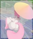 anthro big_breasts big_butt breasts butt butt_cleavage clothed clothing curvy_figure female fully_clothed green_eyes hair lips looking_at_viewer looking_back pawpads pink_hair pink_lips pink_tail side_boob solo sweater tail thick_lips topwear umbrella virgin_killer_sweater titankerberos meme_clothing chimera hybrid naomi_(disambiguation) colorful_theme hi_res meme