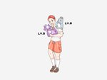 bottomwear carrying_another clothing group male naranja_academy school_uniform shorts simple_background trio uniform white_background shimita nintendo pokemon generation_1_pokemon generation_8_pokemon human machop mammal pokemon_(species) toxel 4:3 absurd_res hi_res