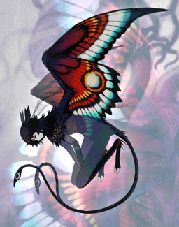 2_toes abstract_background ambiguous_gender ambiguous_humanoid black_body black_eyes black_fur black_legs black_tail blue_body blue_fur feet forked_tail fur grey_body grey_fur multicolored_wings red_wings side_view solo spread_wings tail toes unusual_anatomy unusual_tail wings jejejunum european_mythology greek_mythology mythology pest_(jejejunum) animal_humanoid arthropod arthropod_humanoid avian bat bat_humanoid dragon dragon_humanoid harpy humanoid hybrid insect insect_humanoid lepidopteran lepidopteran_humanoid mammal mammal_humanoid moth_humanoid mythological_avian mythological_creature mythological_scalie nethermare scalie 2022 digital_media_(artwork) full-length_portrait hi_res portrait