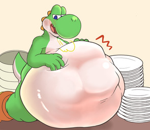 4_fingers ambiguous_feral ambiguous_gender belly belly_on_ground belly_squish big_belly big_nose biped bloated blue_eyes blush blush_lines burp_cloud burping cheek_blush clothing cloud_emanata countershade_body countershade_face countershade_tail countershade_torso countershading dinner_plate emanata empty_plate feral fingers footwear fully_inside glistening glistening_belly green_arms green_body green_face green_hands green_legs green_tail half-closed_eyes hand_on_belly hand_on_own_belly head_ridge huge_belly kneeling kneeling_on_ground looking_at_belly looking_at_own_belly looking_at_self looking_down looking_down_at_belly looking_down_at_self monotone_arms monotone_hands multicolored_body narrowed_eyes open_mouth plate plate_stack red_blush round_nose same_size_vore satisfied_look semi-anthro shoes small_tail soft_vore solo squish stuffing tail tapering_tail two_tone_body two_tone_face two_tone_tail unseen_prey vore white_belly white_body white_face white_tail sabamiso_(sabamasasix) mario_bros nintendo dinosaur green_yoshi prehistoric_species reptile scalie yoshi 2022 digital_drawing_(artwork) digital_media_(artwork) english_description hi_res japanese_description shaded